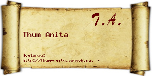 Thum Anita névjegykártya
